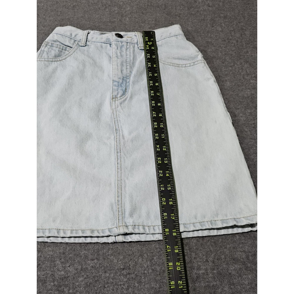 VTG Georges Marciano Guess High Waist Denim Skirt 27 Light Wash Y2K Made In USA - Picture 7 of 12